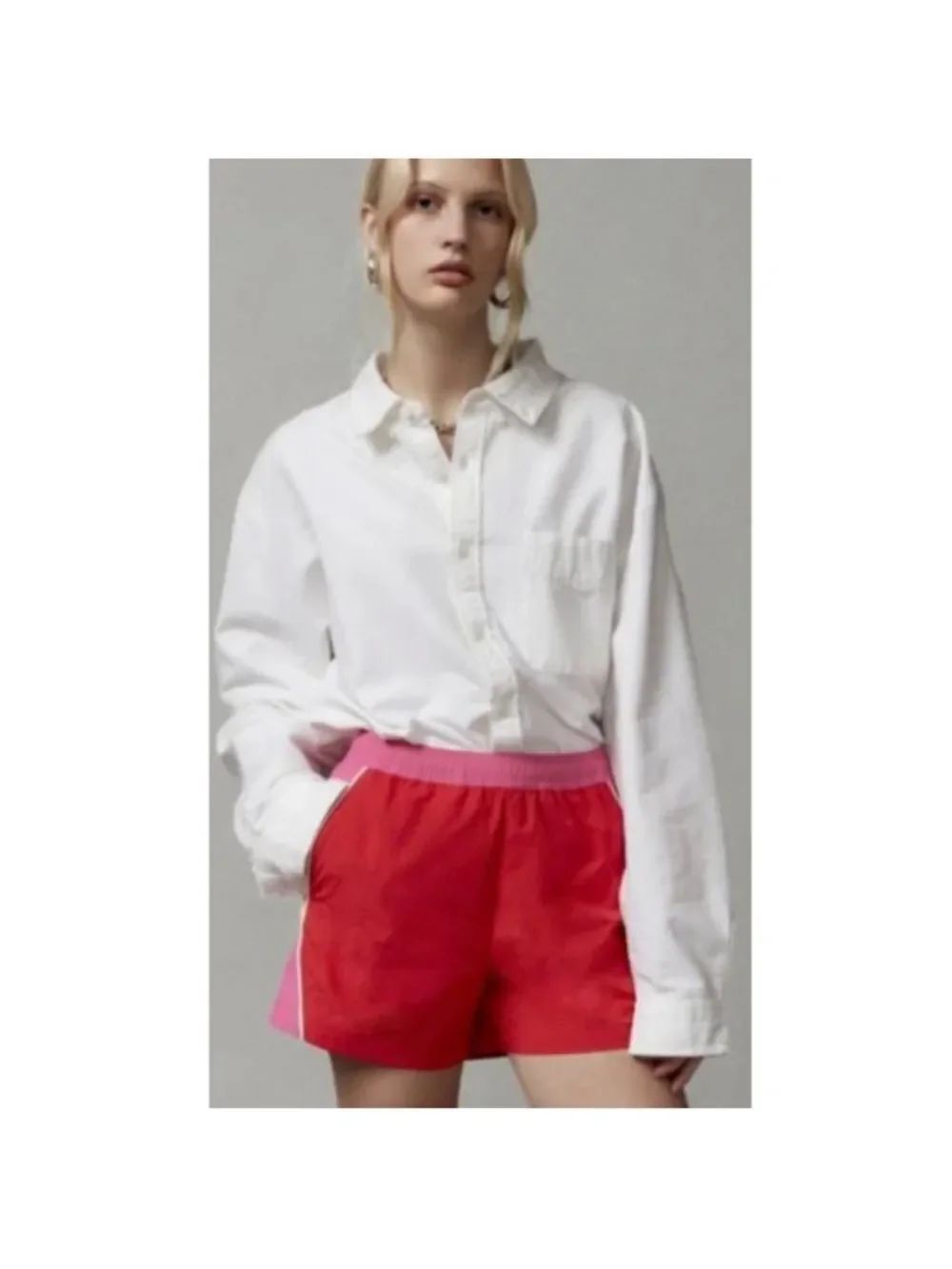 BDG Urban Outfitters Jess Pink Retro Y2K Hi-Rise Track Shorts Size Small